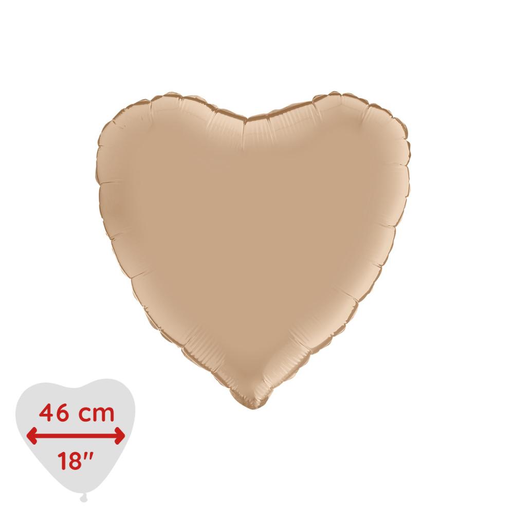 Folieballong - Hjärta Satin Nude 46 cm
