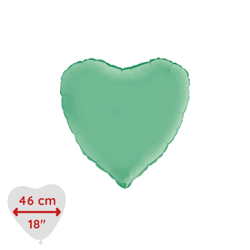 Folieballong - Hjärta Satin Olive Green 46 cm