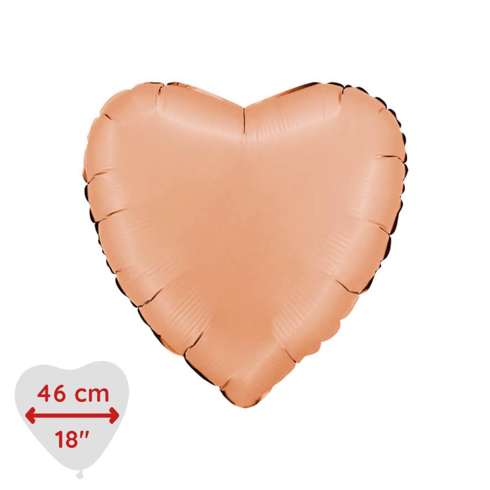 Folieballong - Hjärta Satin Peach 46 cm