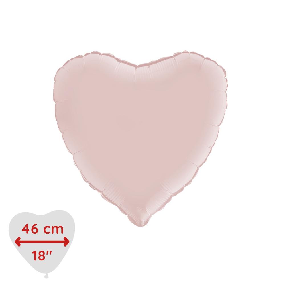Folieballong - Hjärta Satin Pastel Pink 46 cm
