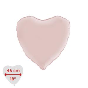 Folieballong - Hjärta Satin Pastel Pink 46 cm
