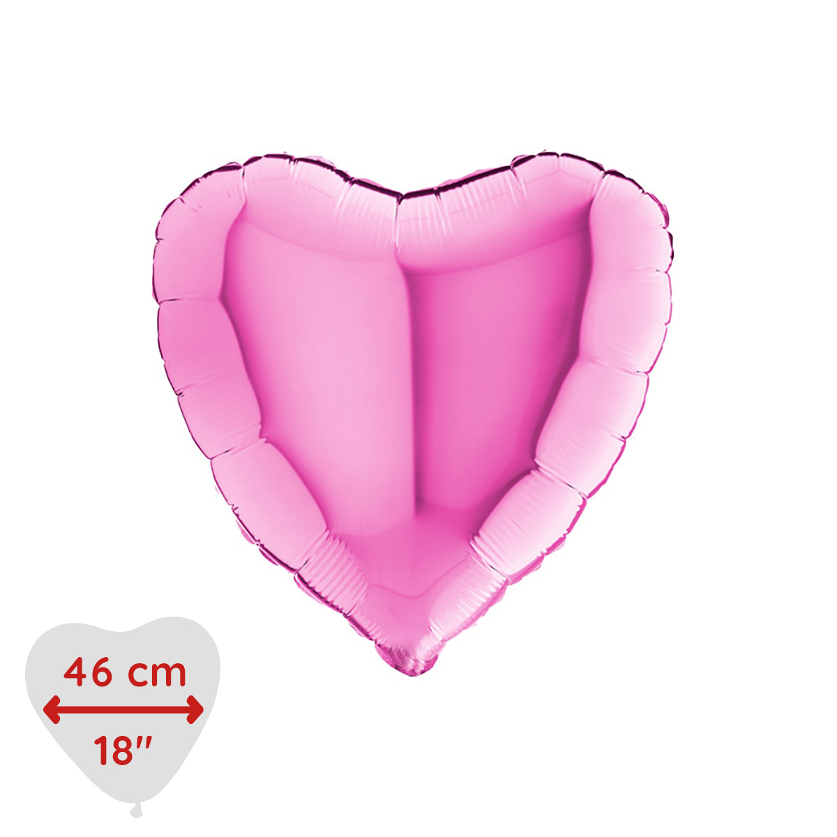 Folieballong - Hjärta Rosa 46 cm
