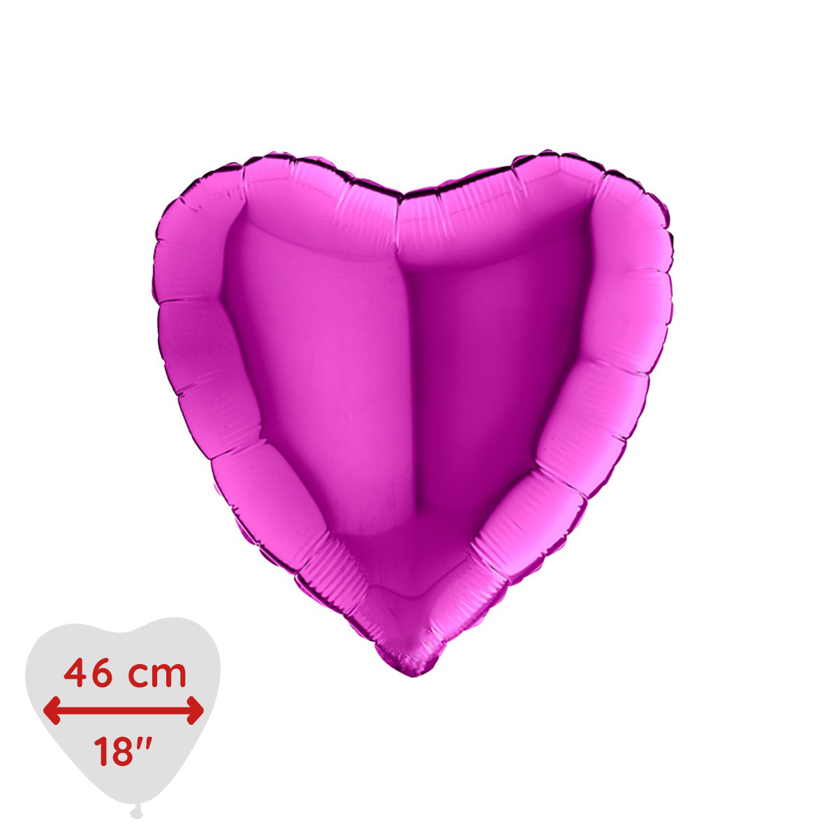 Folieballong - Hjärta Lila 46 cm