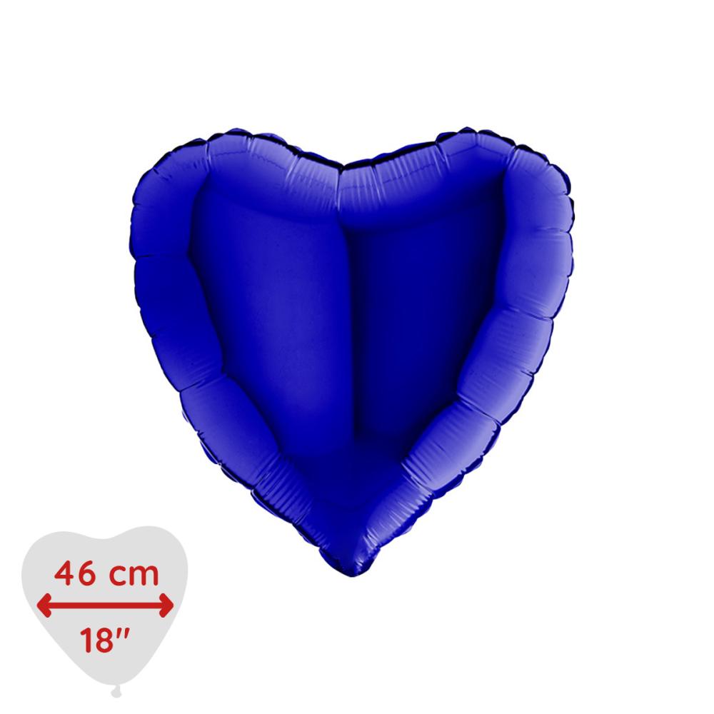 Folieballong - Hjärta  Blue Capri 46 cm