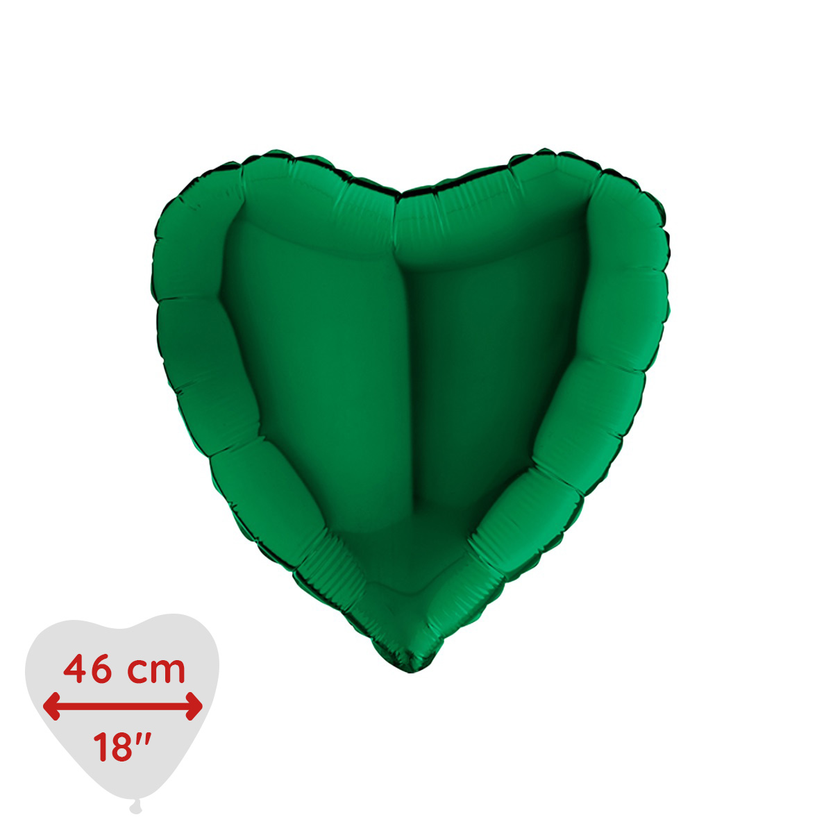Folieballong - Hjärta Mörkgrönt 46 cm