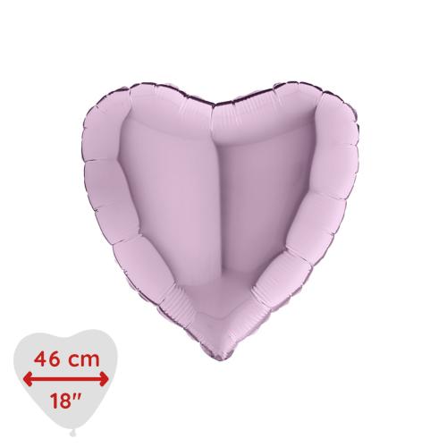 Folieballong - Hjärta Ljuslila 46 cm