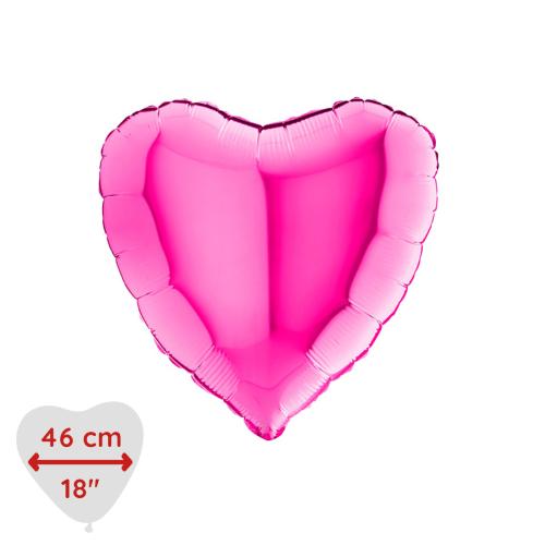 Folieballong - Hjärta Magenta 46 cm