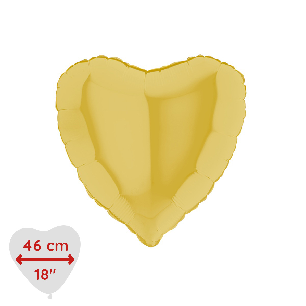 Folieballong - Hjärta Pastellgult 46 cm