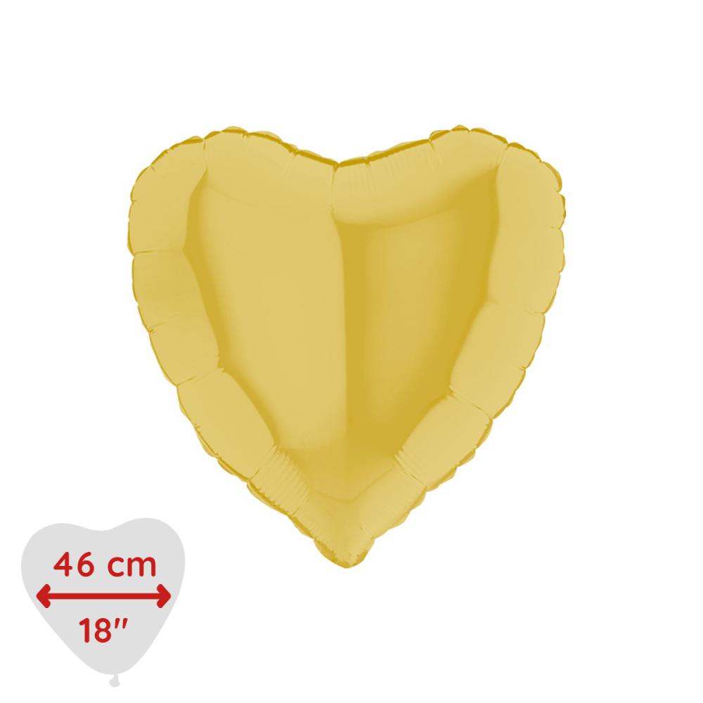 Folieballong - Hjärta Pastellgult 46 cm