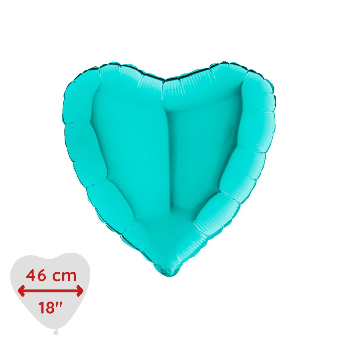 Folieballong - Hjärta Tiffany 46 cm