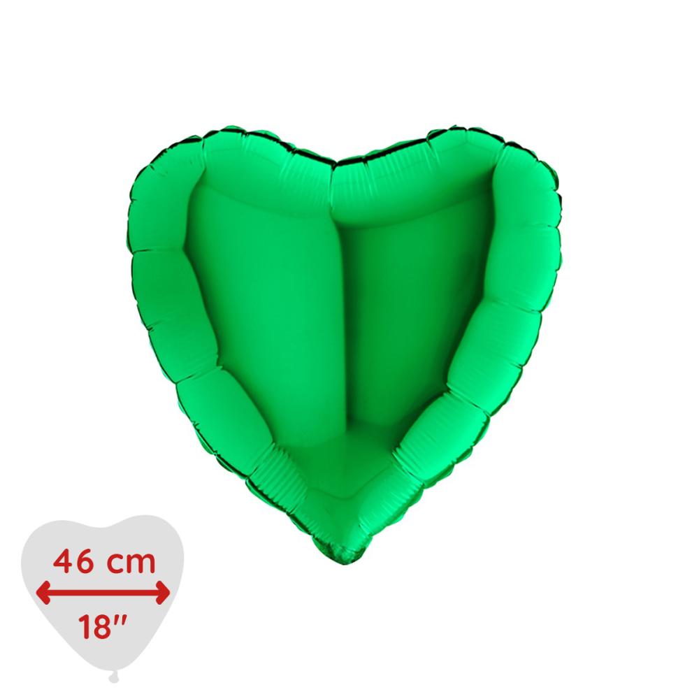Folieballong - Hjärta Grönt 46 cm