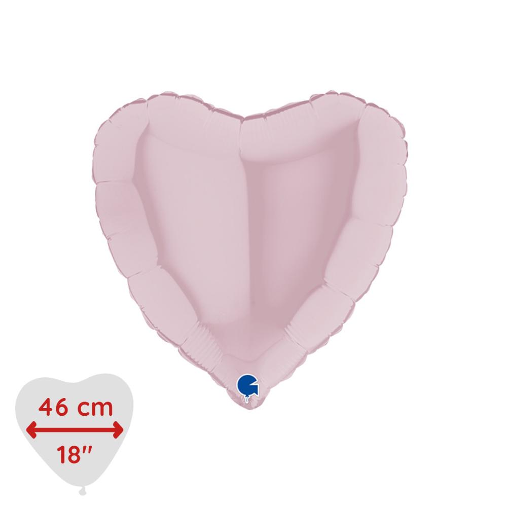 Folieballong - Hjärta Pastellrosa 46 cm