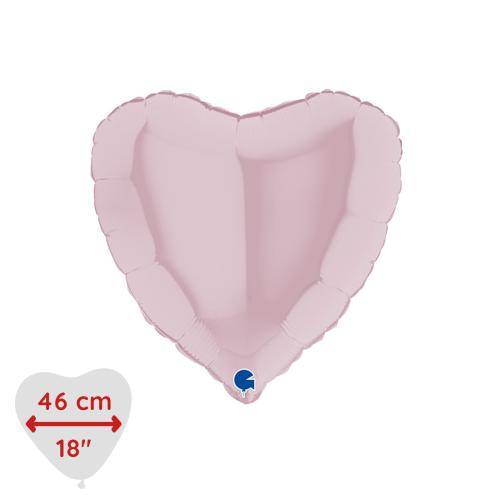 Folieballong - Hjärta Pastellrosa 46 cm