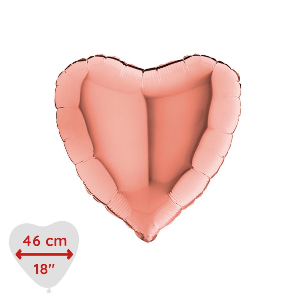 Folieballong - Hjärta Rose Gold 46 cm