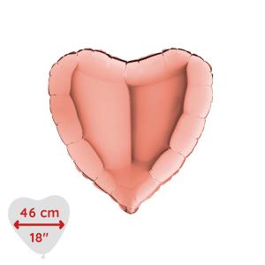 Folieballong - Hjärta Rose Gold 46 cm