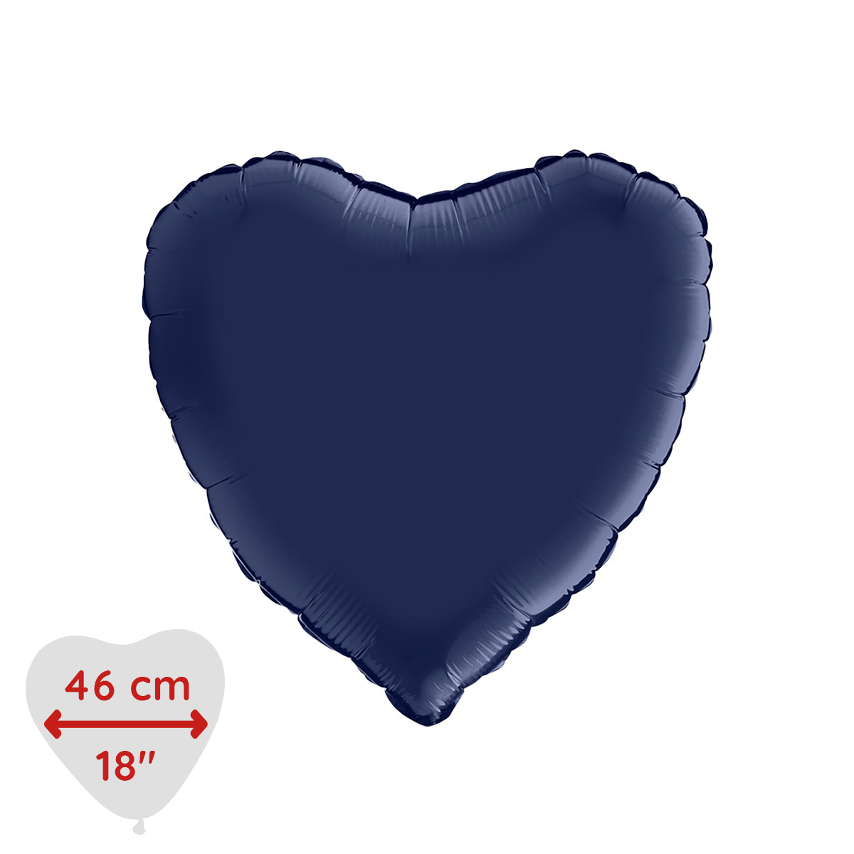 Folieballong - Hjärta Satin Blue Navy 46 cm