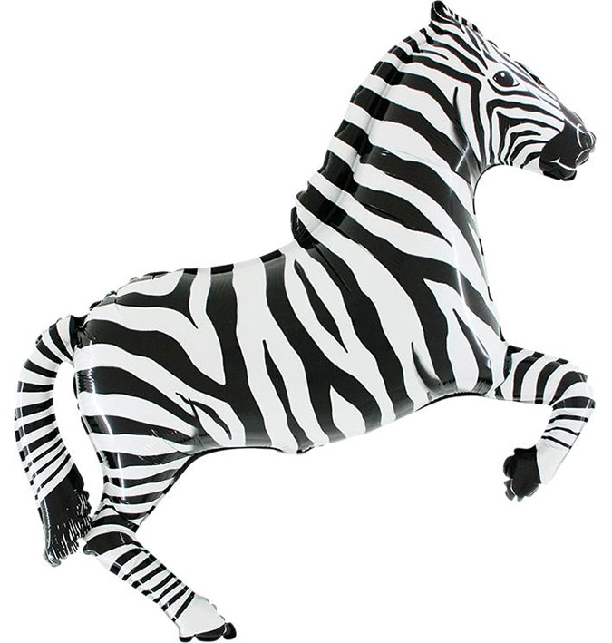 Folieballong - Zebra Shape Svart