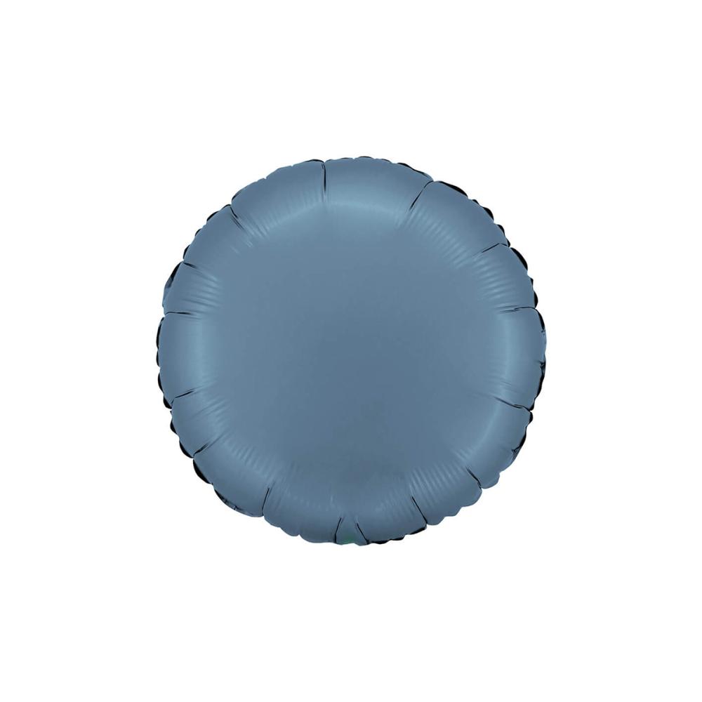 Folieballong - Rund Satin Blue Jeans 46 cm
