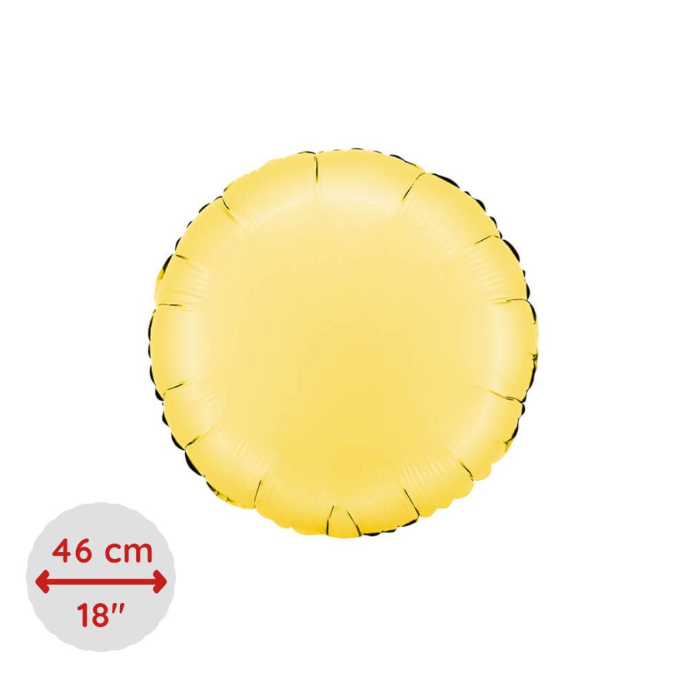 Folieballong - Rund Satin Banana Yellow 46 cm