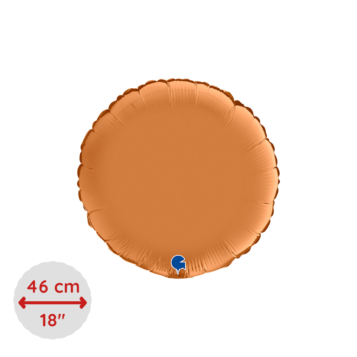 Folieballong - Rund 46 cm Satin Caramel