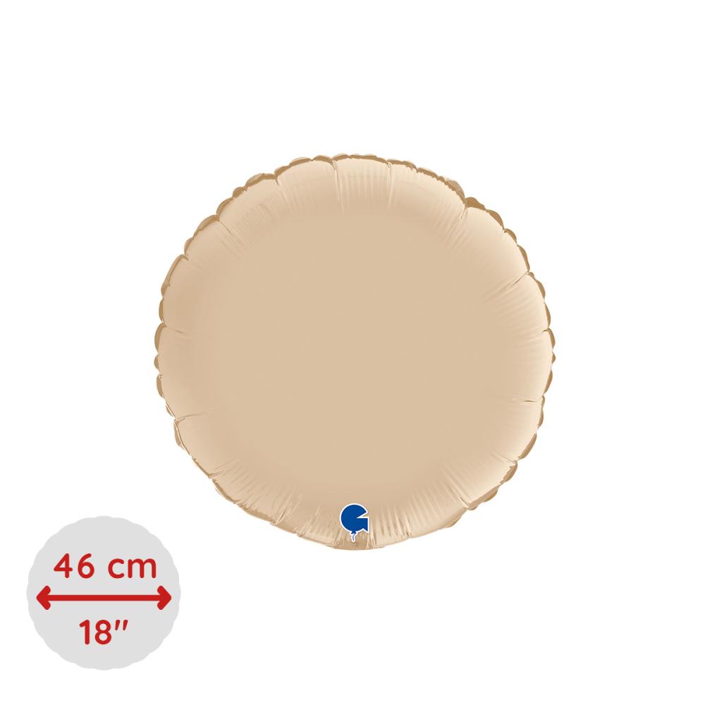 Folieballong - Rund 46 cm Satin Cream