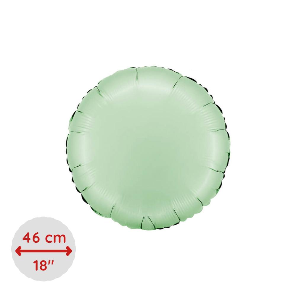 Folieballong - Rund Satin Glazed Mint 46 cm