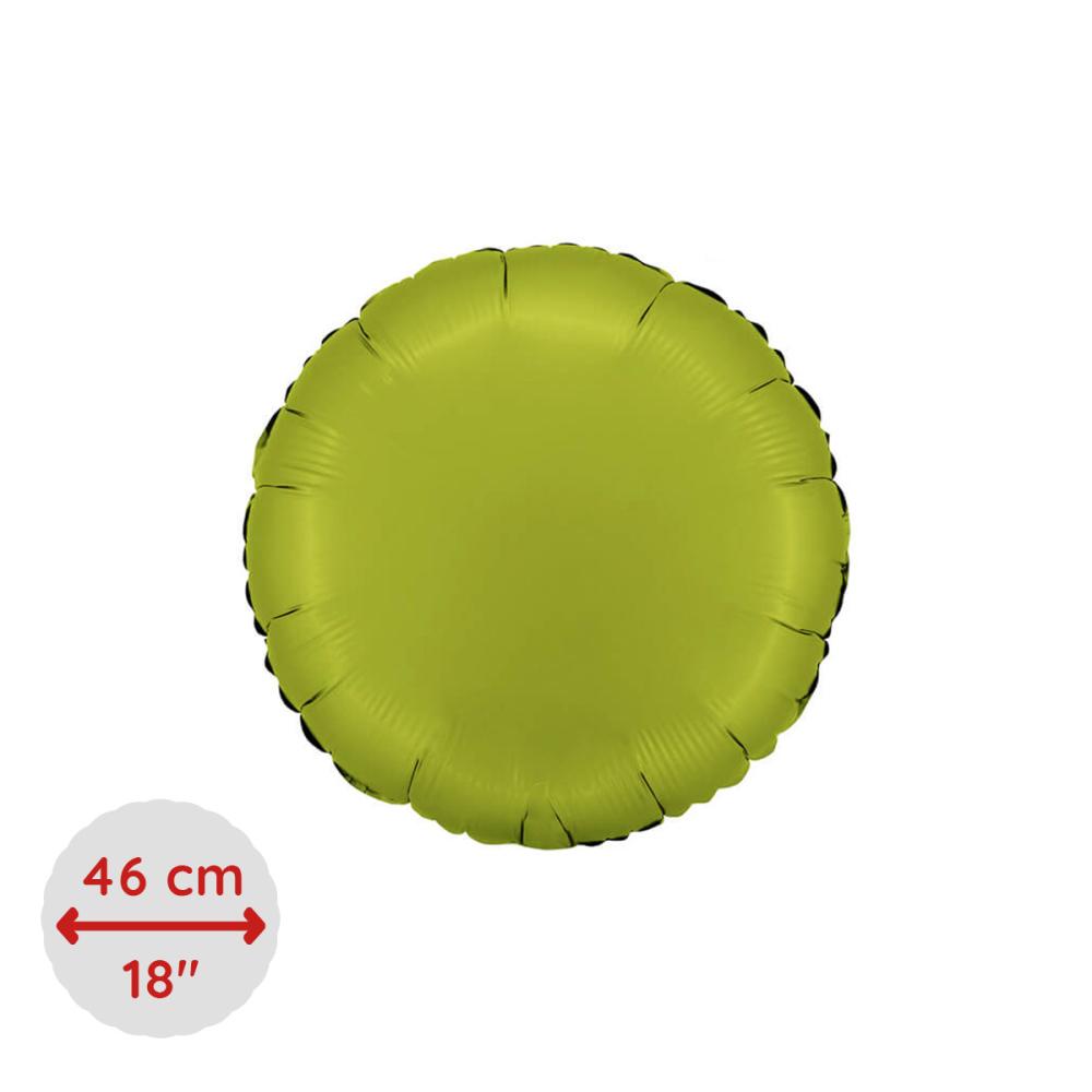 Folieballong - Rund Satin Matcha Latte 46 cm