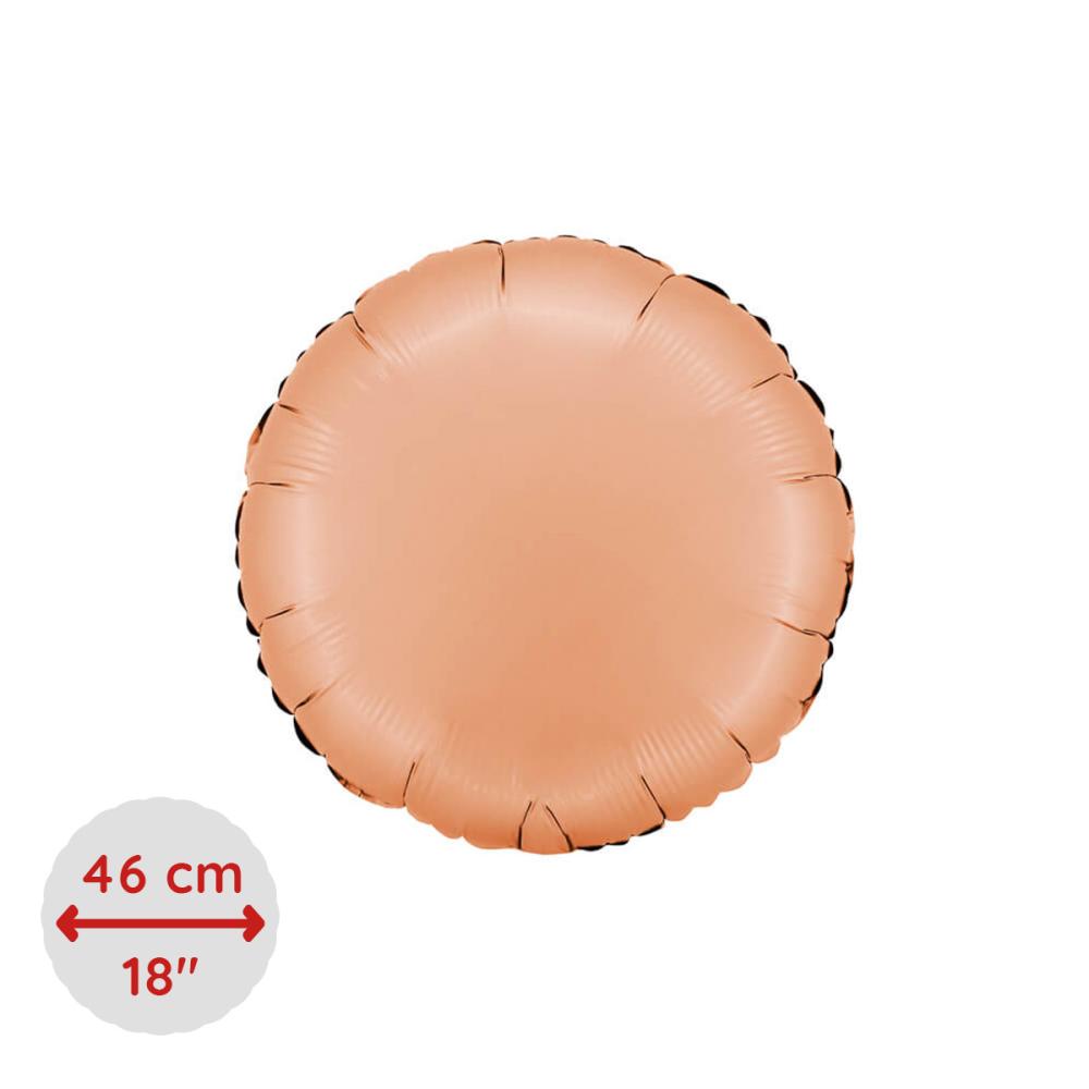 Folieballong - Rund Satin Peach 46 cm