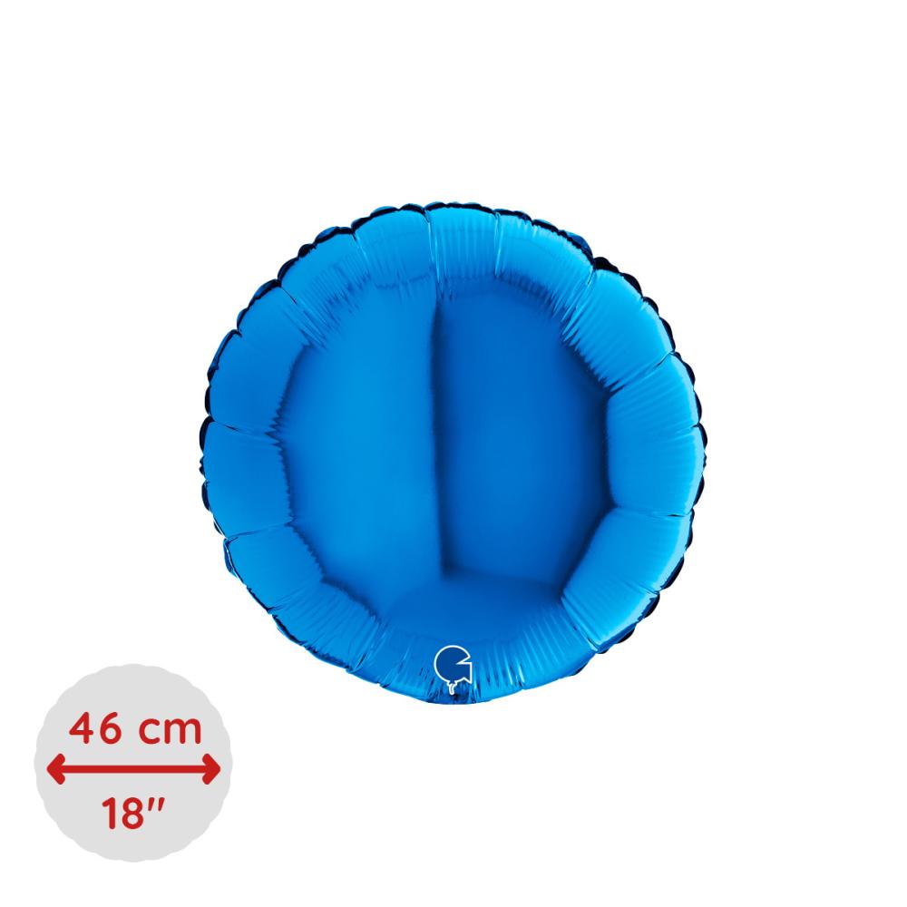 Folieballong - Rund Blå 46 cm