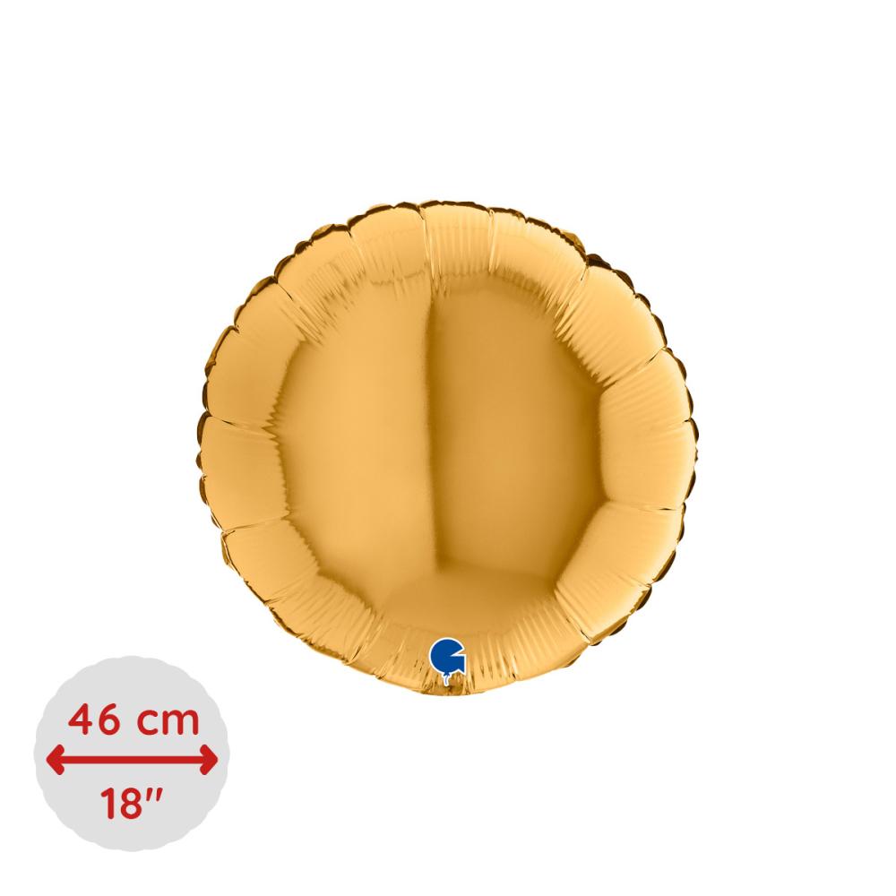 Folieballong - Rund Guld 46 cm