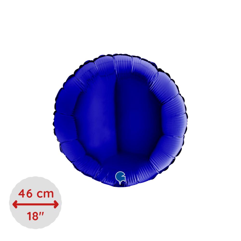 Folieballong - Rund Mörkblå 46 cm