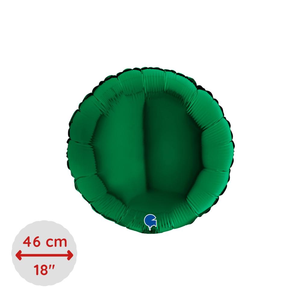 Folieballong - Rund Mörkgrön 46 cm