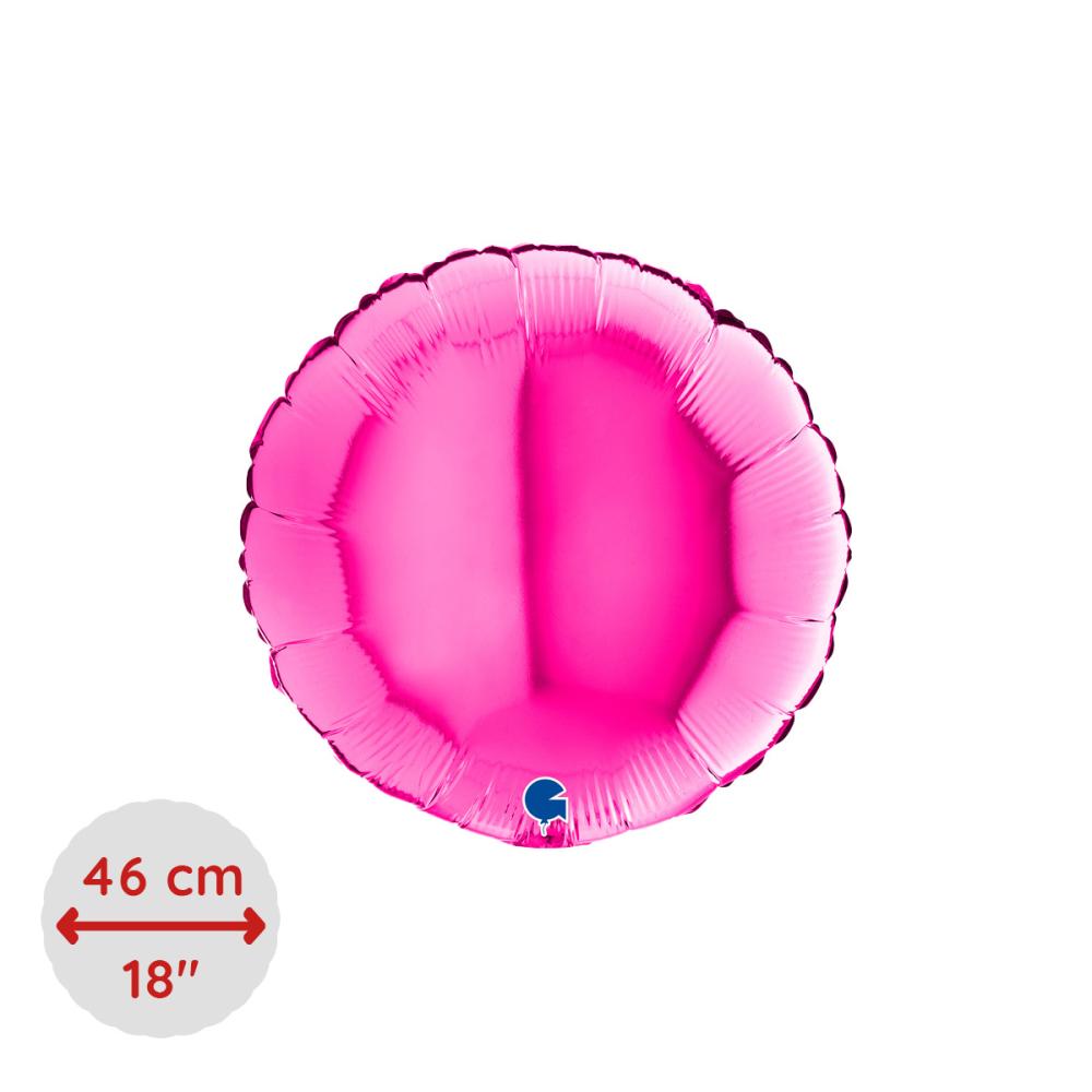 Folieballong - Rund Magenta 46 cm