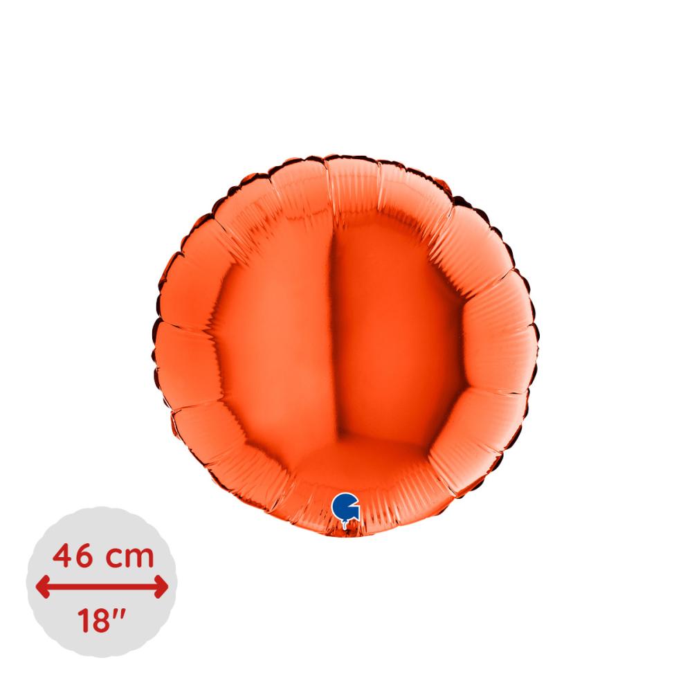 Folieballong - Rund Orange 46 cm