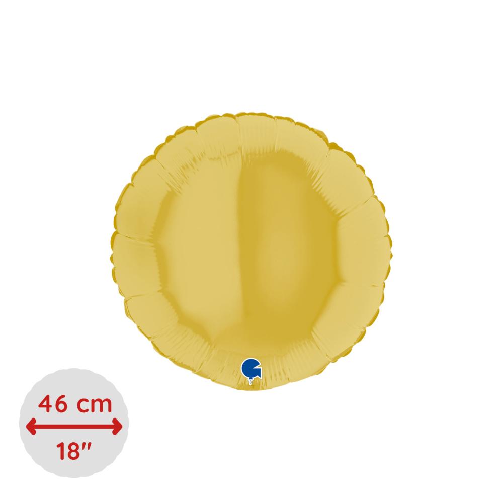 Folieballong - Rund Pastellgul 46 cm