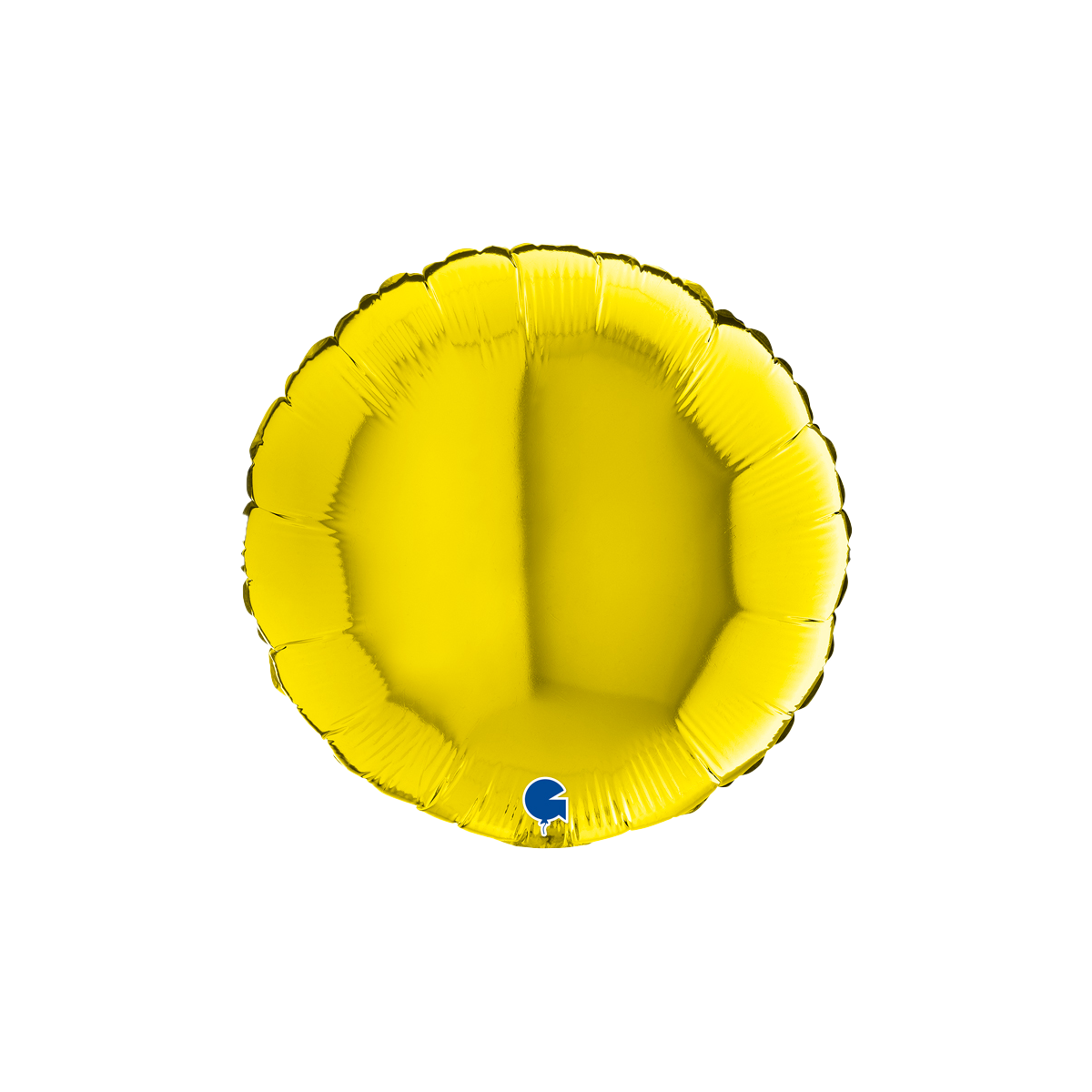 Folieballong - Rund Metallic Gul 45 cm