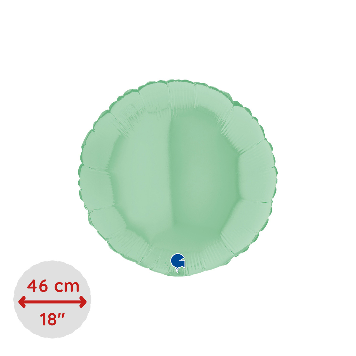Folieballong - Rund Pastellgrön Matte 46 cm