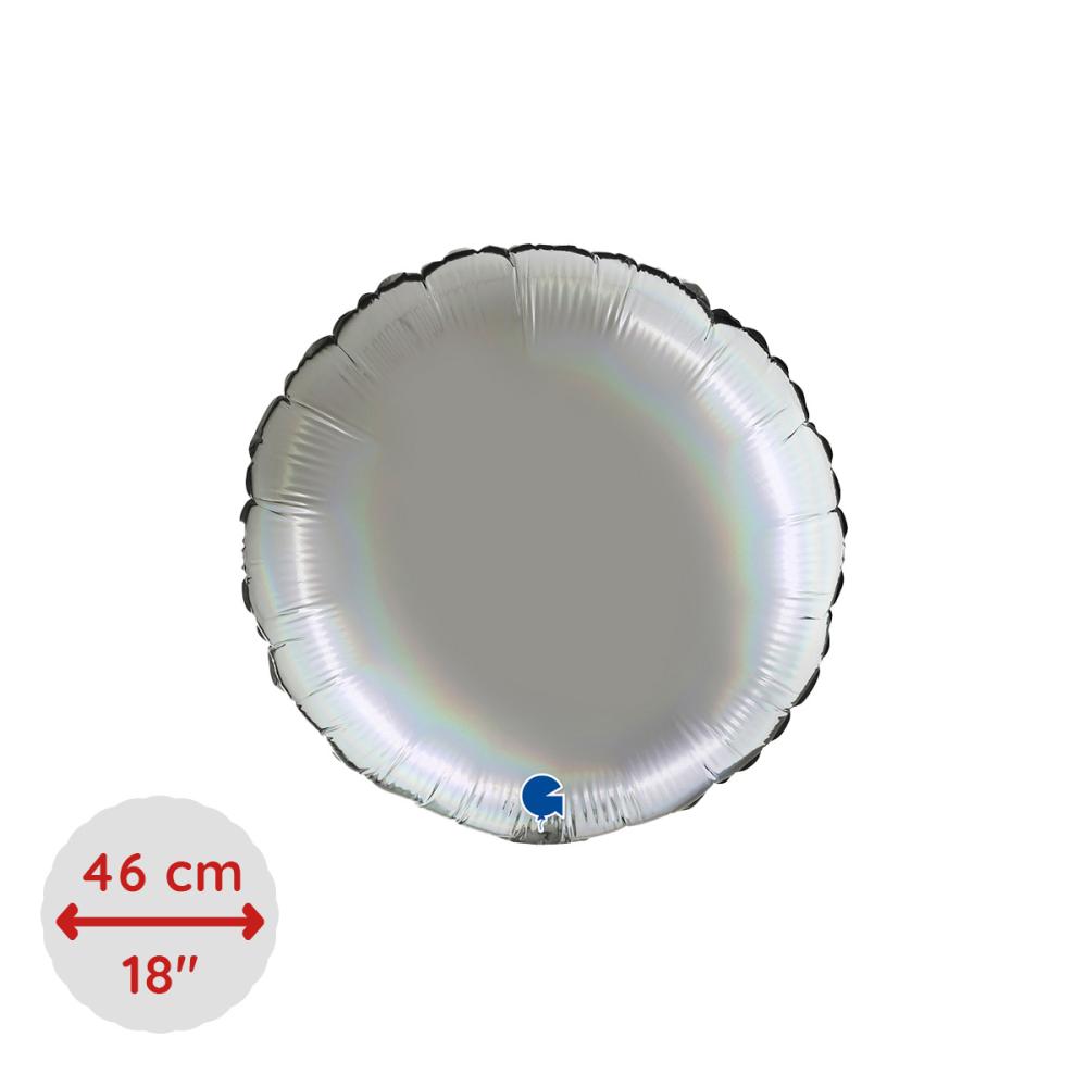 Folieballong - Rund 46 cm Rainbow Holographic Platinum Pure