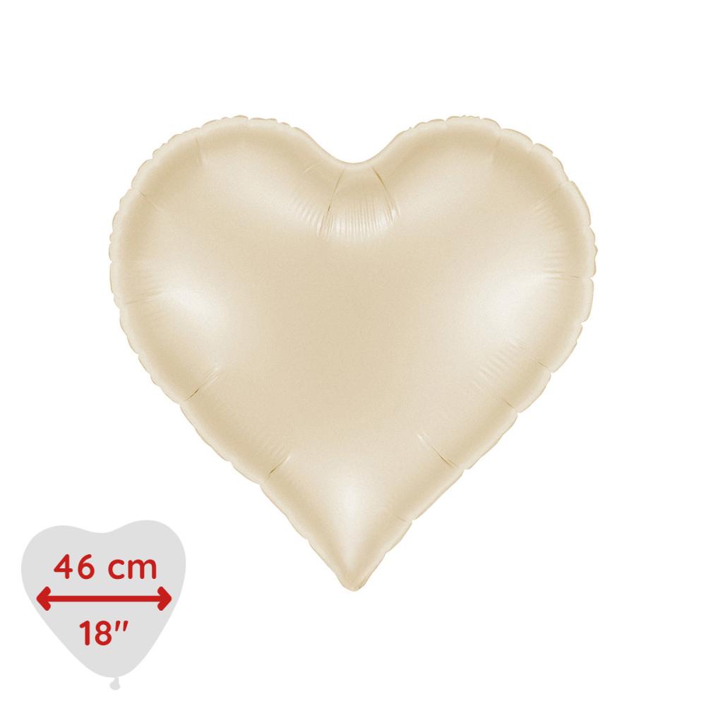 Folieballong - Sweetie Heart Satin Cream 46 cm