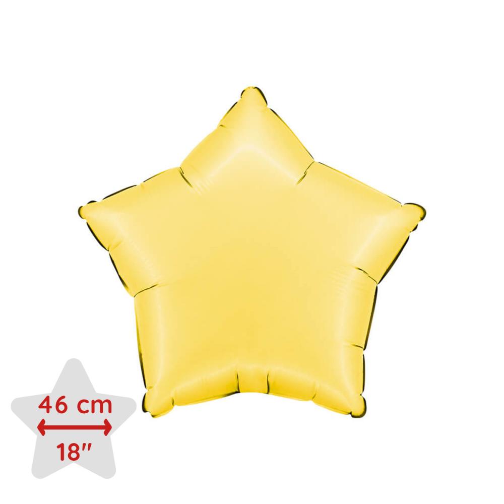 Folieballong - Stjärna Satin Banana Yellow 46 cm