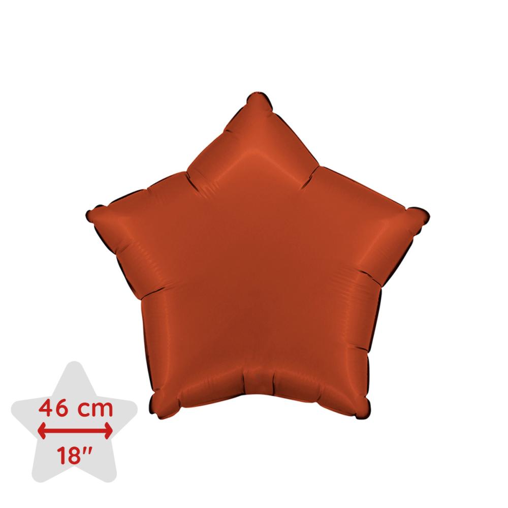 Folieballong - Stjärna Satin Brick Red 46 cm