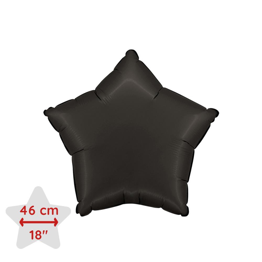 Folieballong - Stjärna Satin Fumé Black 46 cm