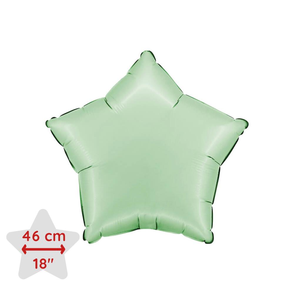 Folieballong - Stjärna Satin Glazed Mint 46 cm