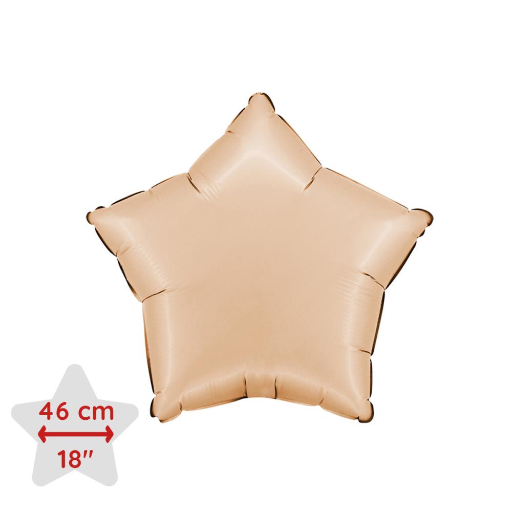 Folieballong - Stjärna Satin Nude 45 cm
