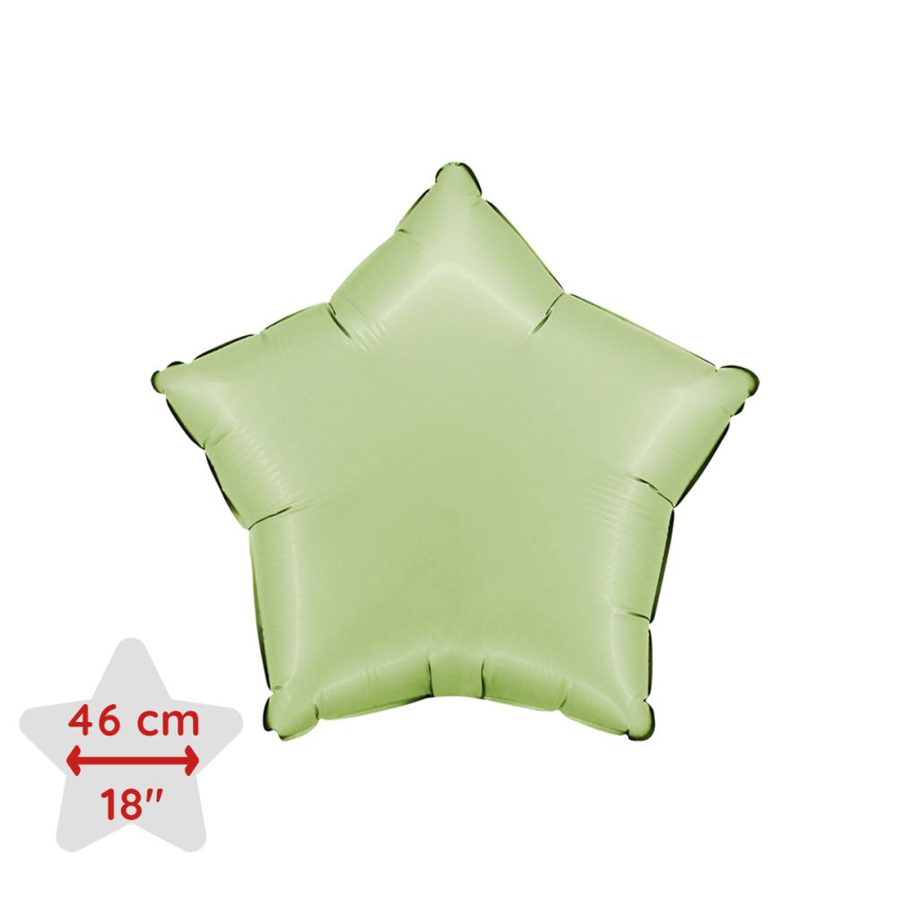 Folieballong - Stjärna Satin Olive Green 45 cm