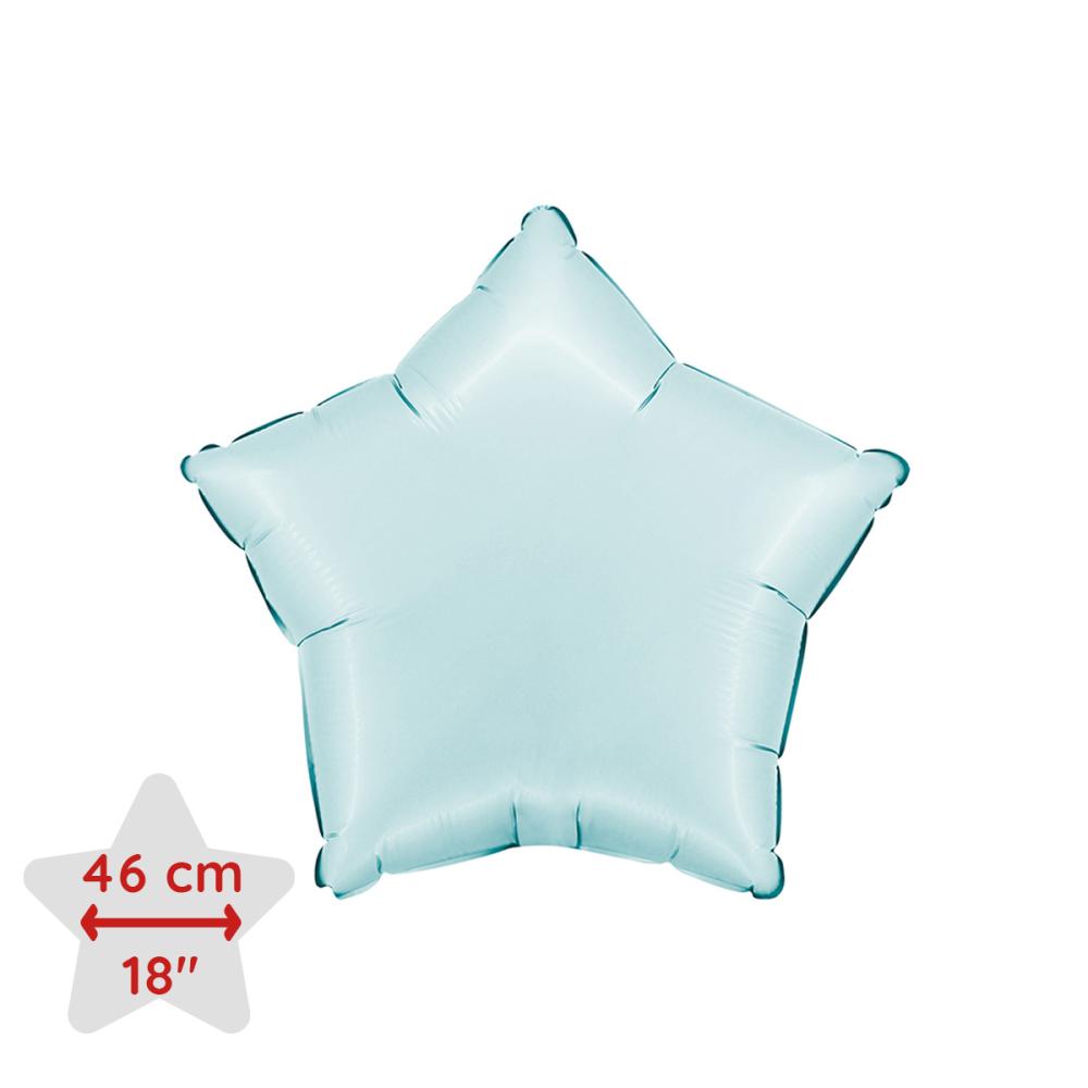 Folieballong - Stjärna Satin Pastel Blue 45 cm