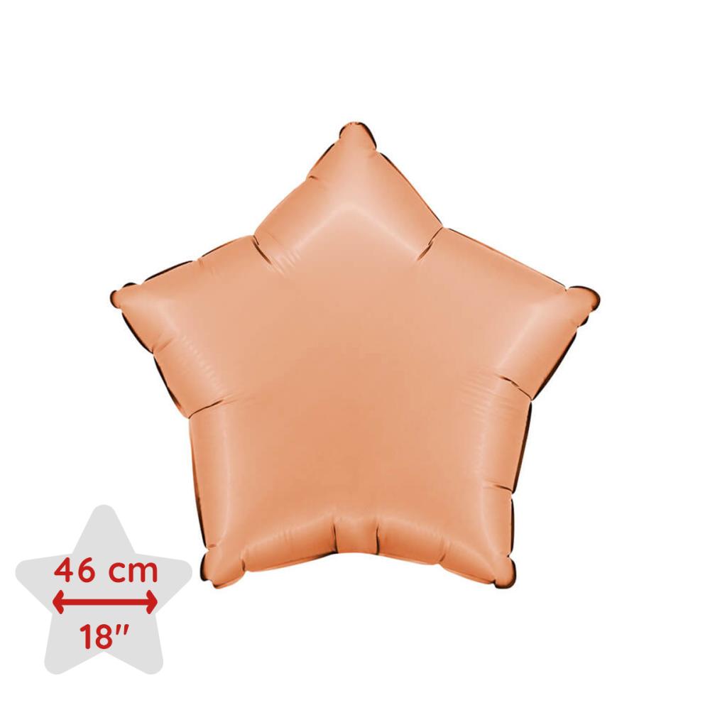 Folieballong - Stjärna Satin Peach 46 cm