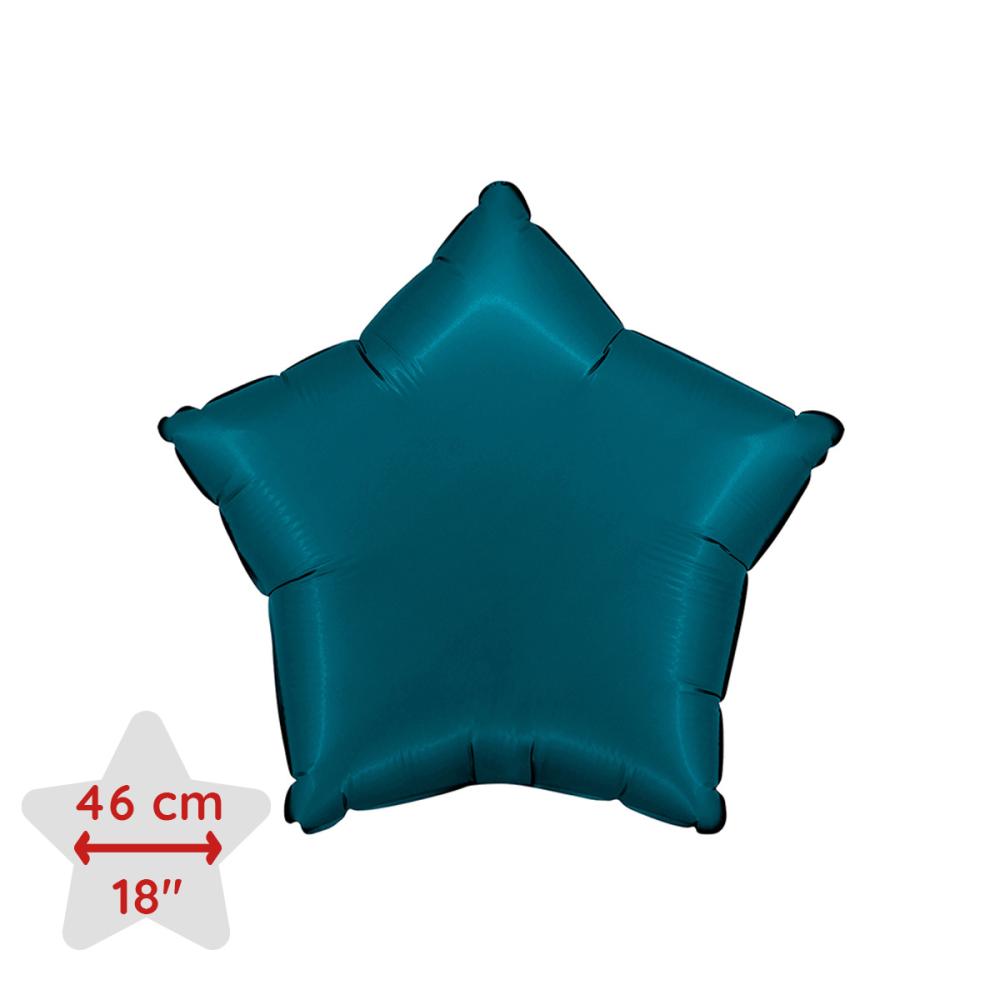 Folieballong - Stjärna Satin Petrol Blue 45 cm
