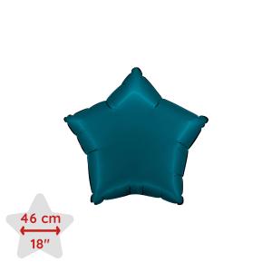 Folieballong - Stjärna Satin Petrol Blue 46 cm