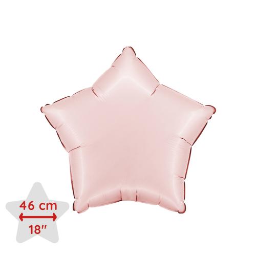 Folieballong - Stjärna Satin Pastel Pink 45 cm